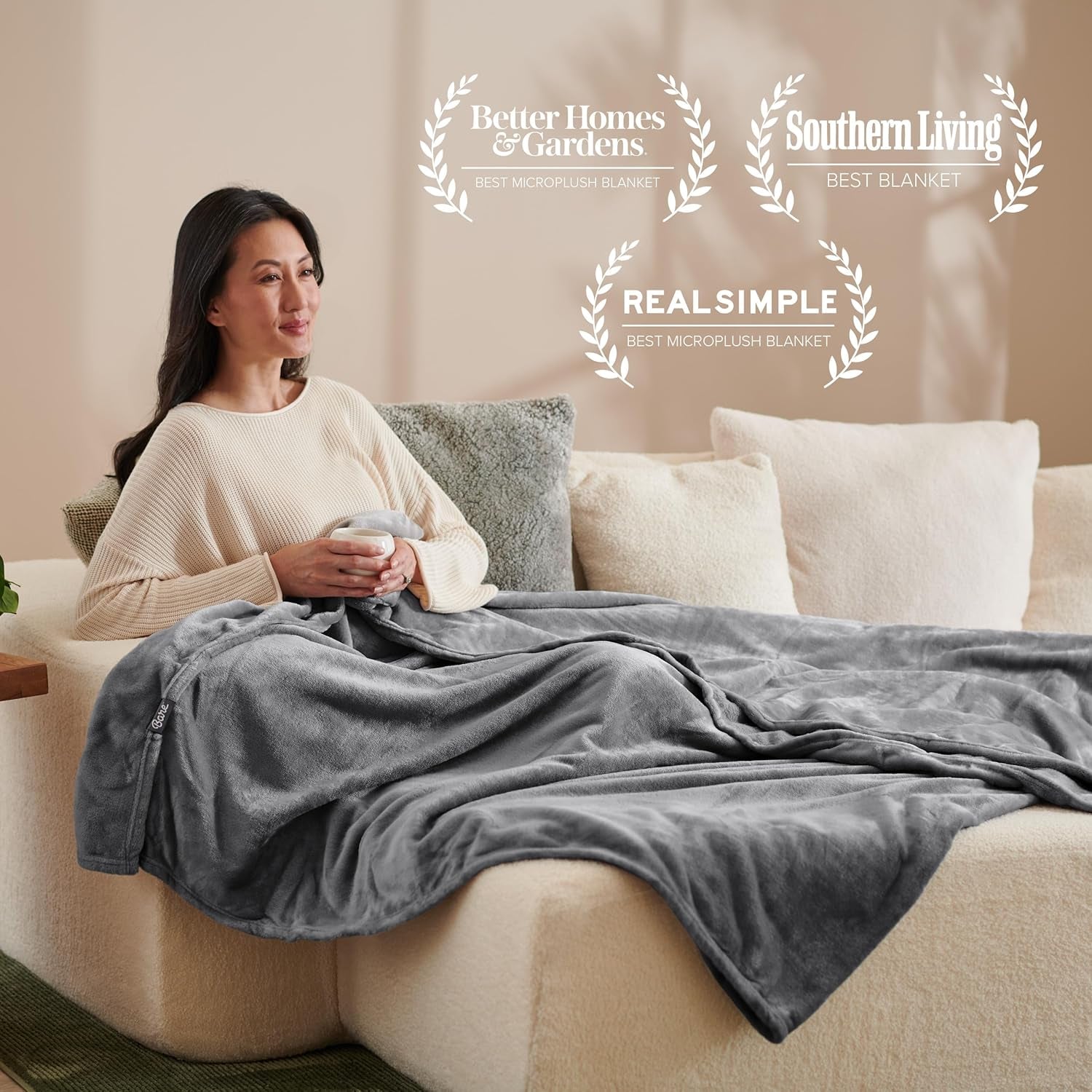 Fleece Blanket - King Size - Ultra-Soft Lightweight for Bed, Sofa, and Couch - Luxury Microplush - Cozy Warm Blanket (King, Grey)