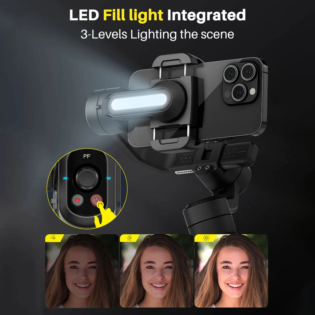 SMART S2 Gimbal Stabilizer for Smartphone Professional Industry-Standard 3-Axis Phone Gimbal with Extendable Rod