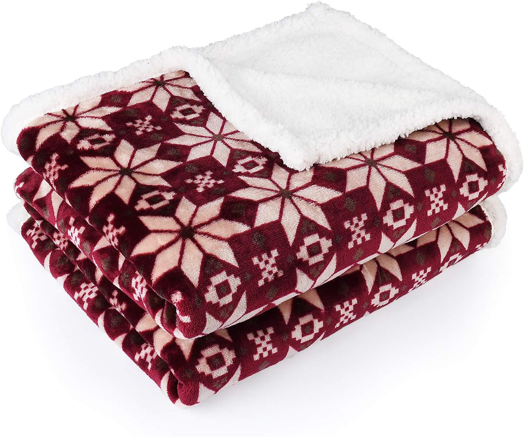 Sherpa Fleece Throw Blanket, Super Soft Mink Plush Couch Blanket, TV Bed Fuzzy Blanket, Fluffy Comfy Warm Heavy Throws, Comfort Caring Gift, 50X60 Inches