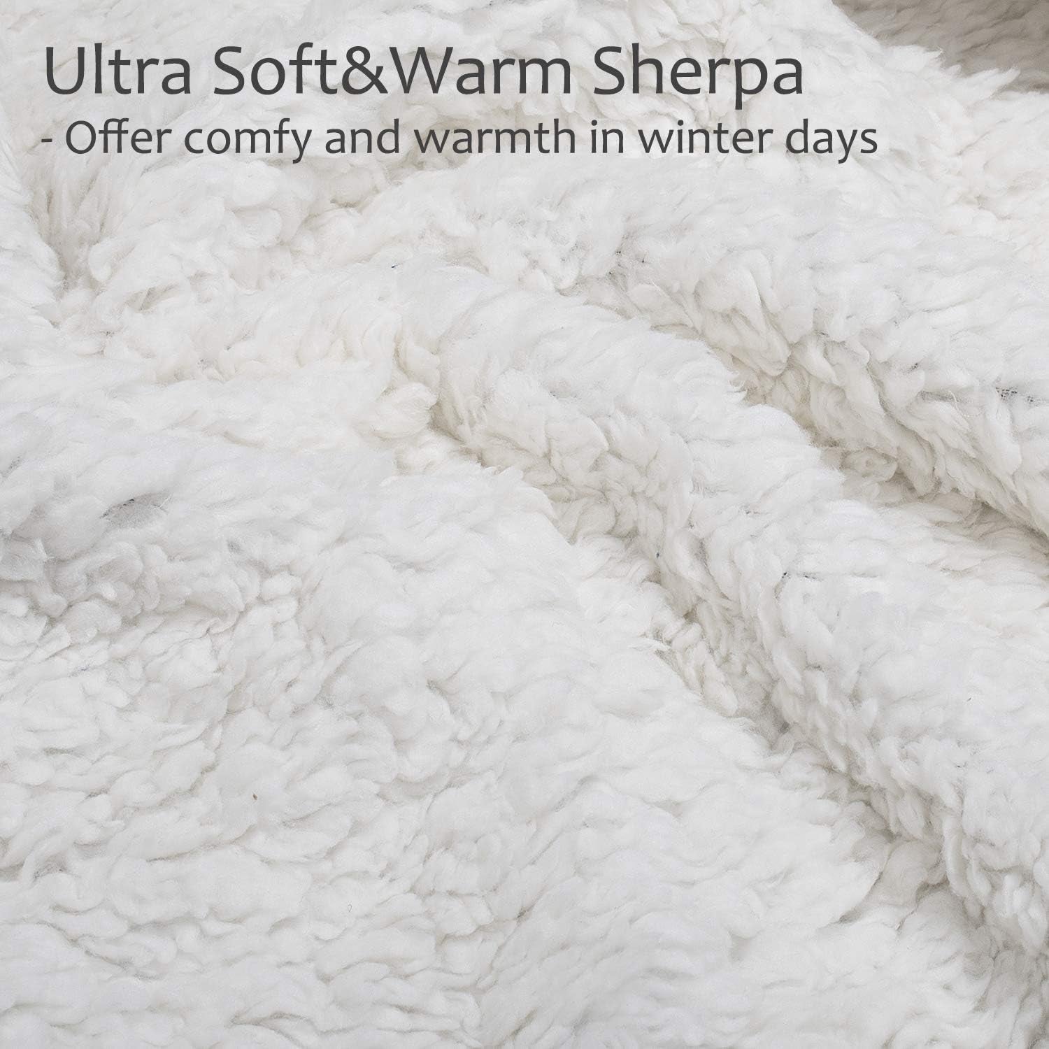 Blue Sherpa Throw Plush Blanket Size 50" X 60" Bedding Fleece Reversible Blanket for Bed and Couch, Super Soft Comfy Warm Fuzzy TV Blanket