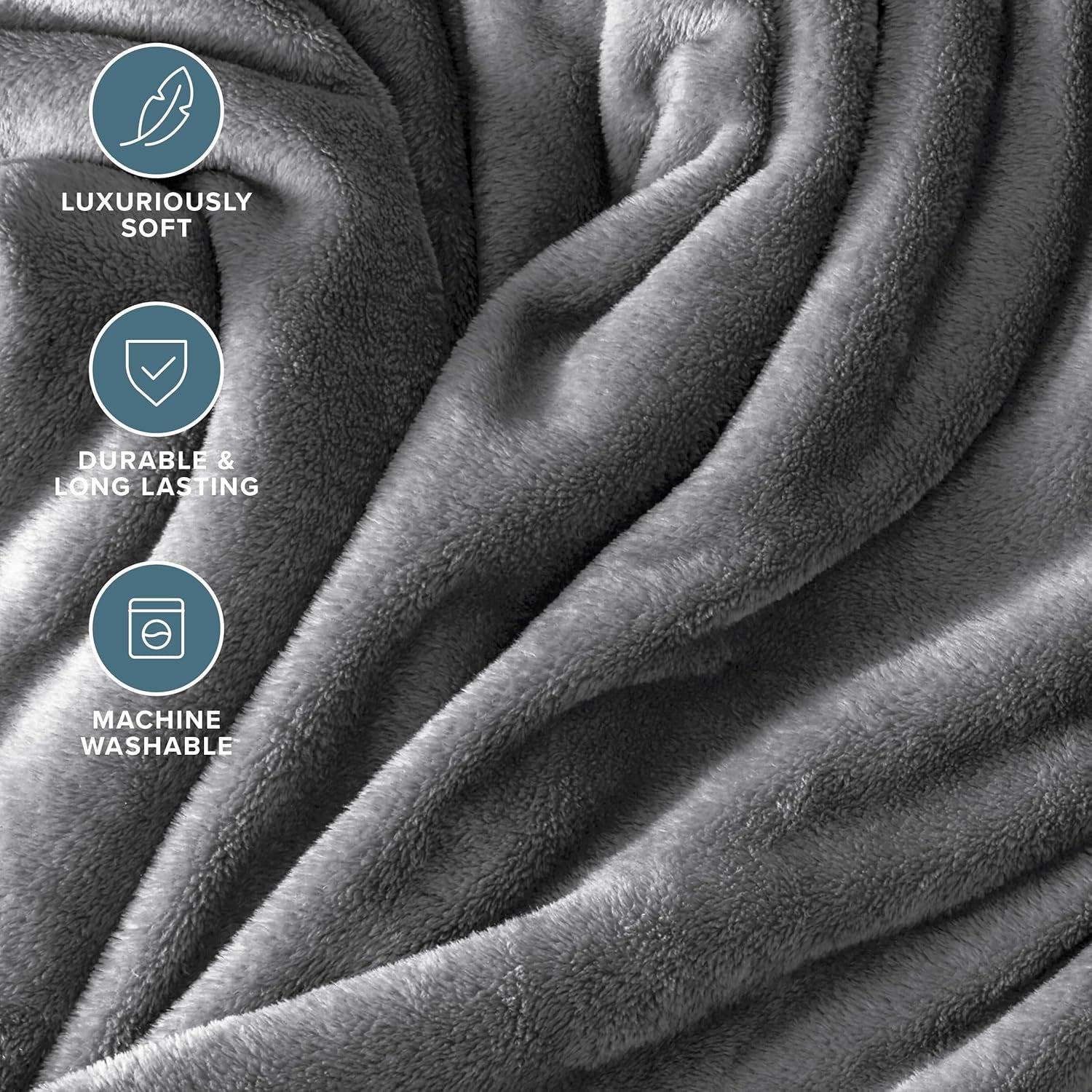 Fleece Blanket - King Size - Ultra-Soft Lightweight for Bed, Sofa, and Couch - Luxury Microplush - Cozy Warm Blanket (King, Grey)