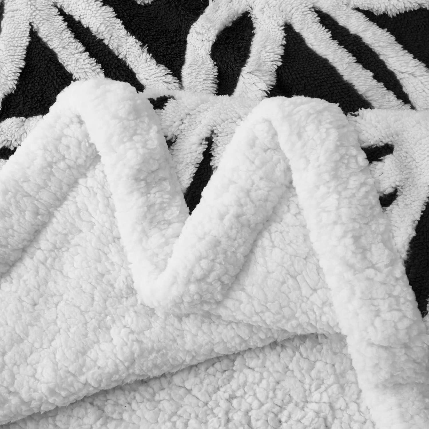 Sherpa Fleece Blanket Fuzzy Soft Throw Blanket Dual Sided Blanket for Couch Sofa Bed (Black, 51''X63'')