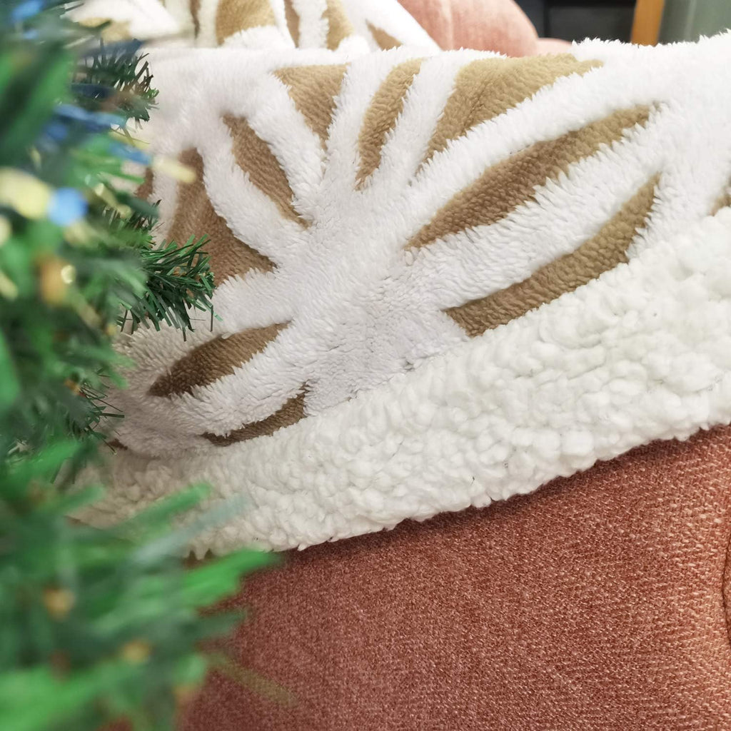 Sherpa Fleece Blanket Fuzzy Soft Throw Blanket Dual Sided Blanket for Couch Sofa Bed (Khaki, 51"X63")