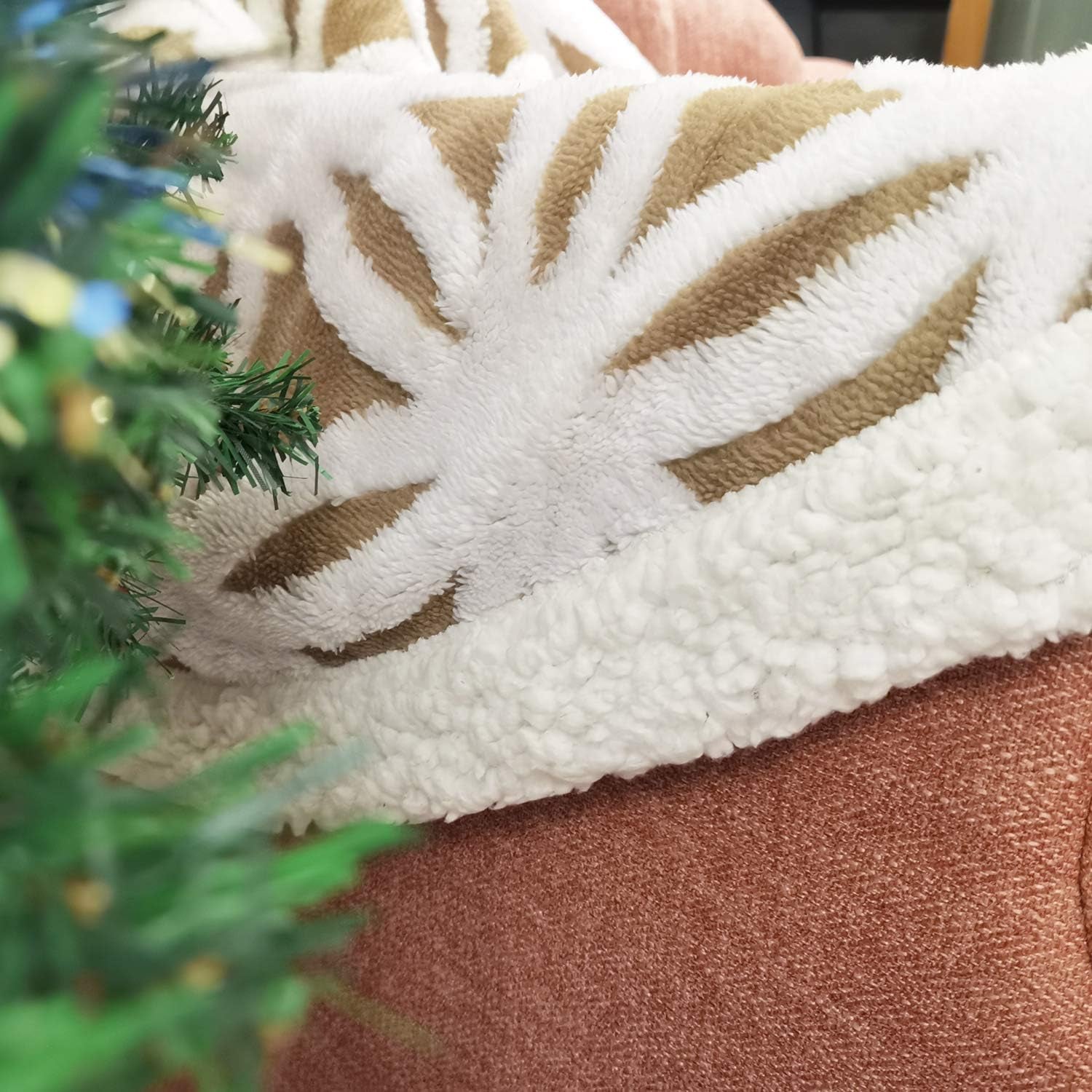 Sherpa Fleece Blanket Fuzzy Soft Throw Blanket Dual Sided Blanket for Couch Sofa Bed (Khaki, 51"X63")