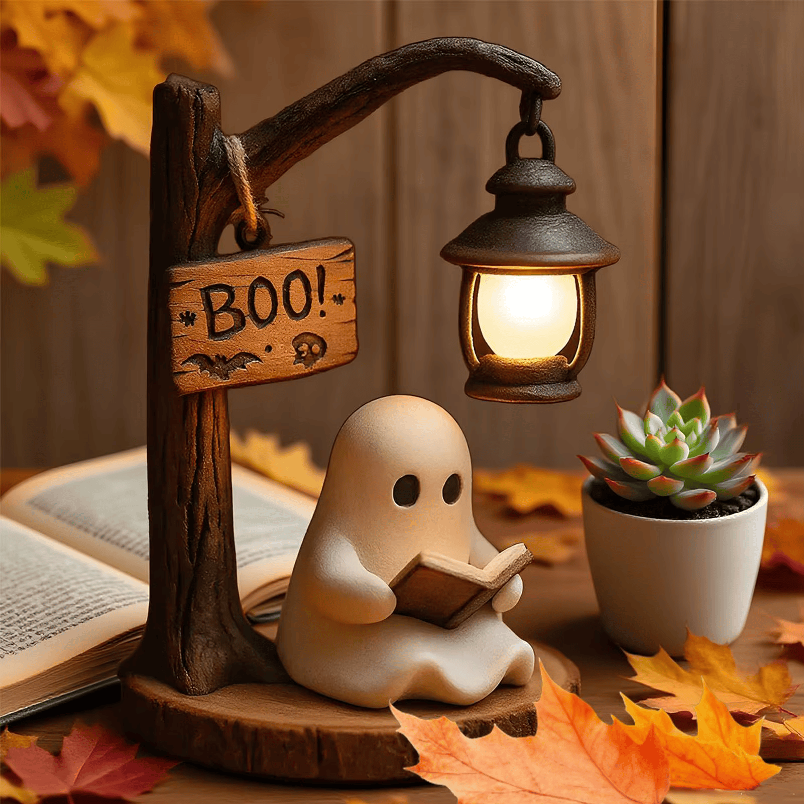 Cute LED Ghost Night Light – Adorable Bedside Lamp & Halloween Decor | Soft Warm Glow for Kids & Adults
