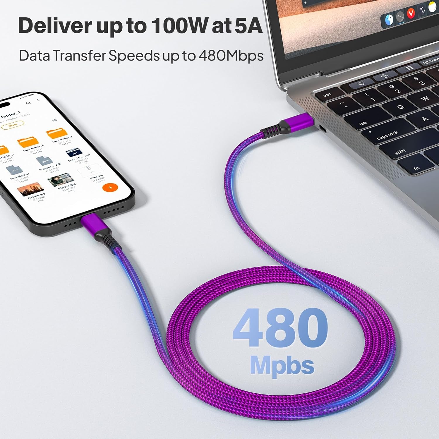 Iphone Air Charging Cord 3.3/6.6/10FT 3Pack,Usb C to Type C,100W Fast Charger USBC Car Carplay Cable for Apple 17 16 16E 15 Pro Max,Airpods 3,Ipad Air 4 5,Mini 6,Samsung Galaxy Tab S10 S25