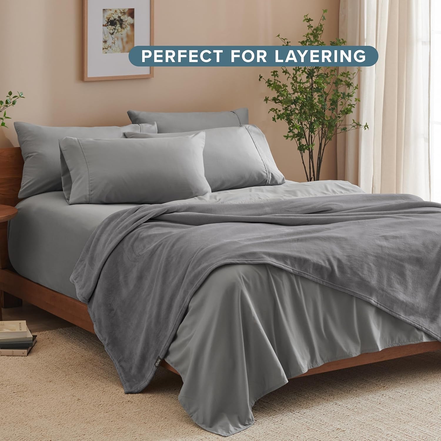 Fleece Blanket - King Size - Ultra-Soft Lightweight for Bed, Sofa, and Couch - Luxury Microplush - Cozy Warm Blanket (King, Grey)