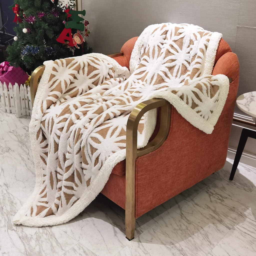 Sherpa Fleece Blanket Fuzzy Soft Throw Blanket Dual Sided Blanket for Couch Sofa Bed (Khaki, 51"X63")