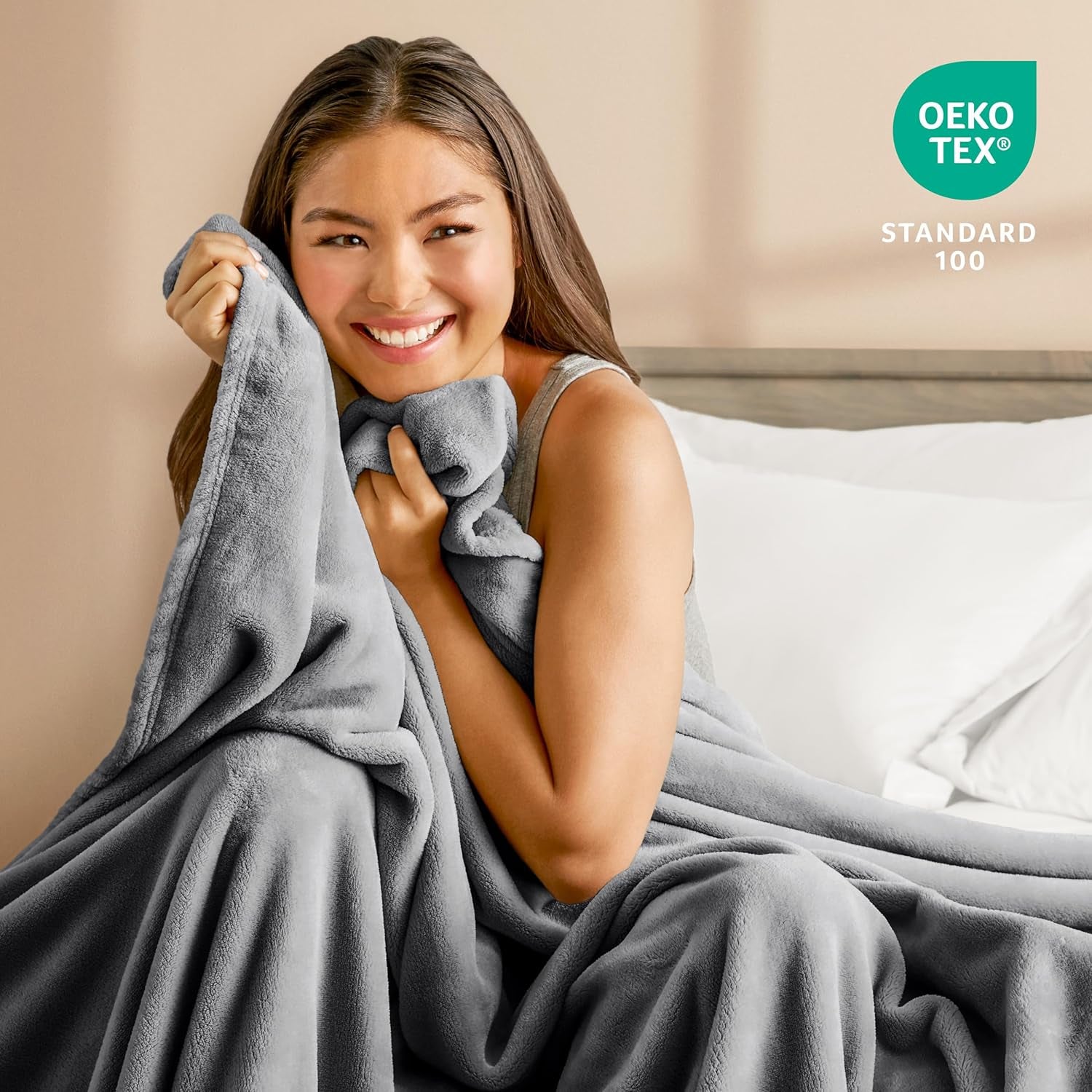 Fleece Blanket - King Size - Ultra-Soft Lightweight for Bed, Sofa, and Couch - Luxury Microplush - Cozy Warm Blanket (King, Grey)