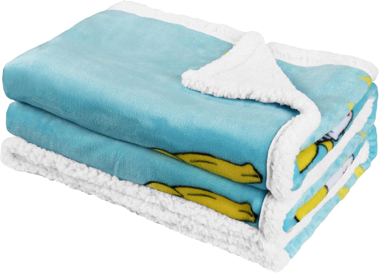 Banana Cat Print Sherpa Fleece Throw Blanket, Soft Mink Plush Couch Blanket, Fuzzy Fluffy Comfy Warm Throws, Comfort Caring Gift, 50X60 Inches