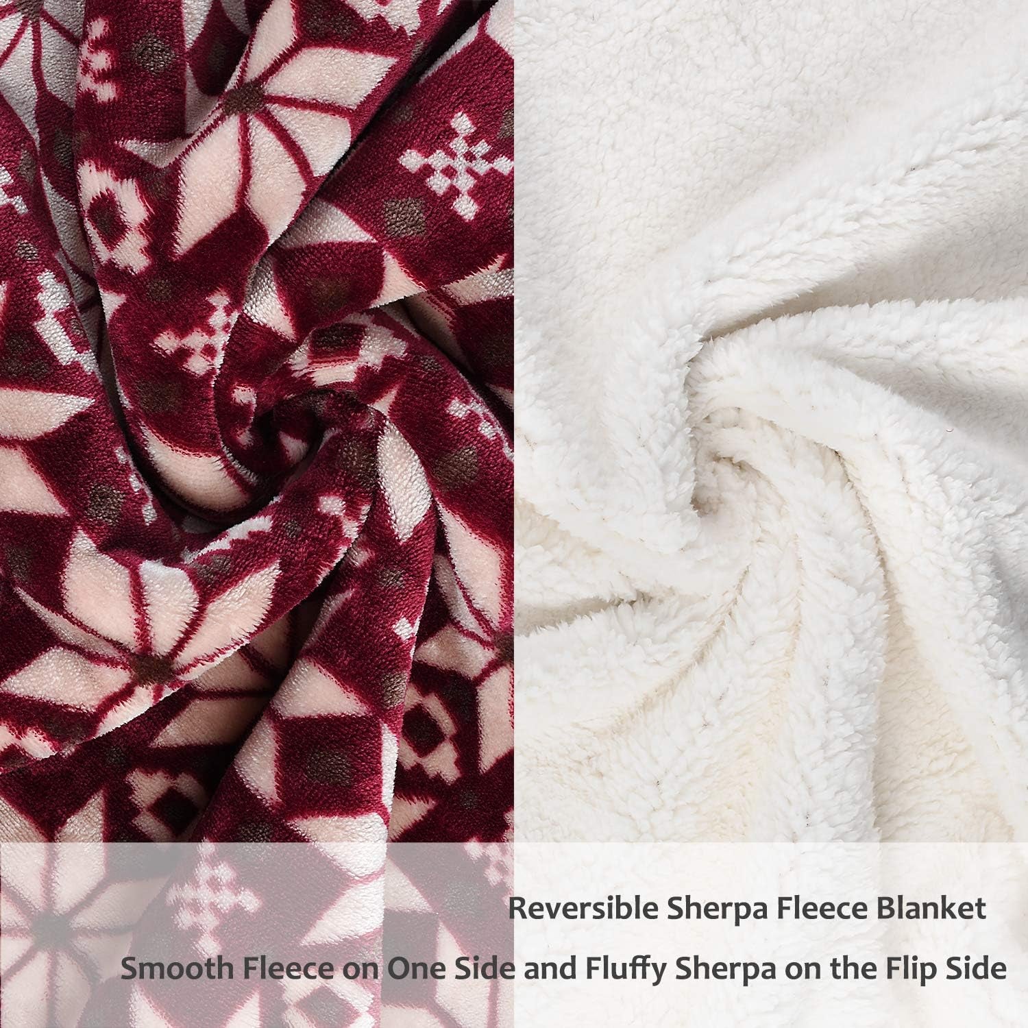 Sherpa Fleece Throw Blanket, Super Soft Mink Plush Couch Blanket, TV Bed Fuzzy Blanket, Fluffy Comfy Warm Heavy Throws, Comfort Caring Gift, 50X60 Inches