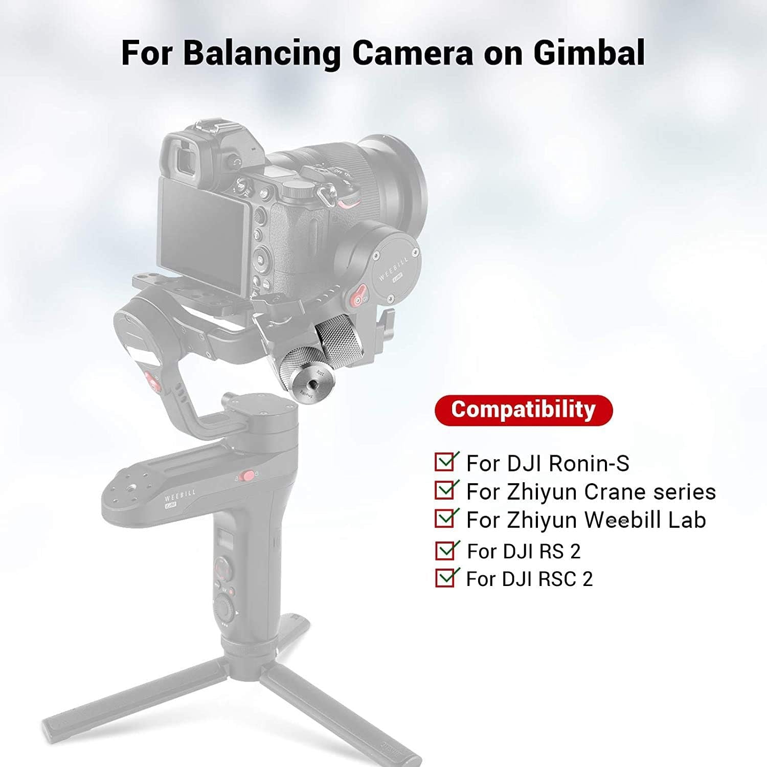 Removable Counterweight 100G for DJI Ronin S/Ronin RS 2 / Ronin-Sc/Ronin RSC 2 and Zhiyun Gimbal Stabilizers – AAW2284
