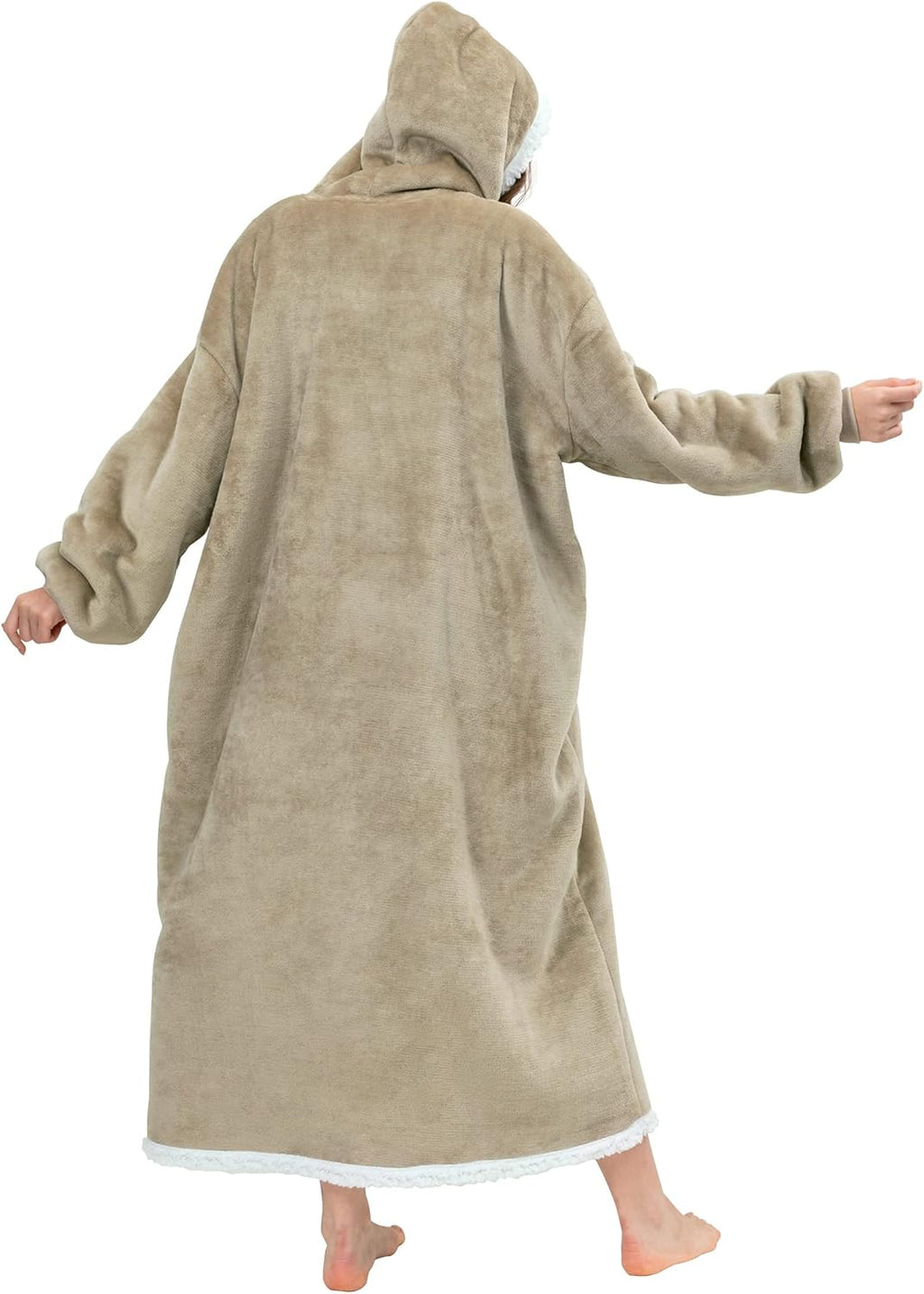 Blanket Hoodie Wearable Blanket, Super Soft Warm Oversized Blanket Sweatshirt Flannel Sherpa Blanket