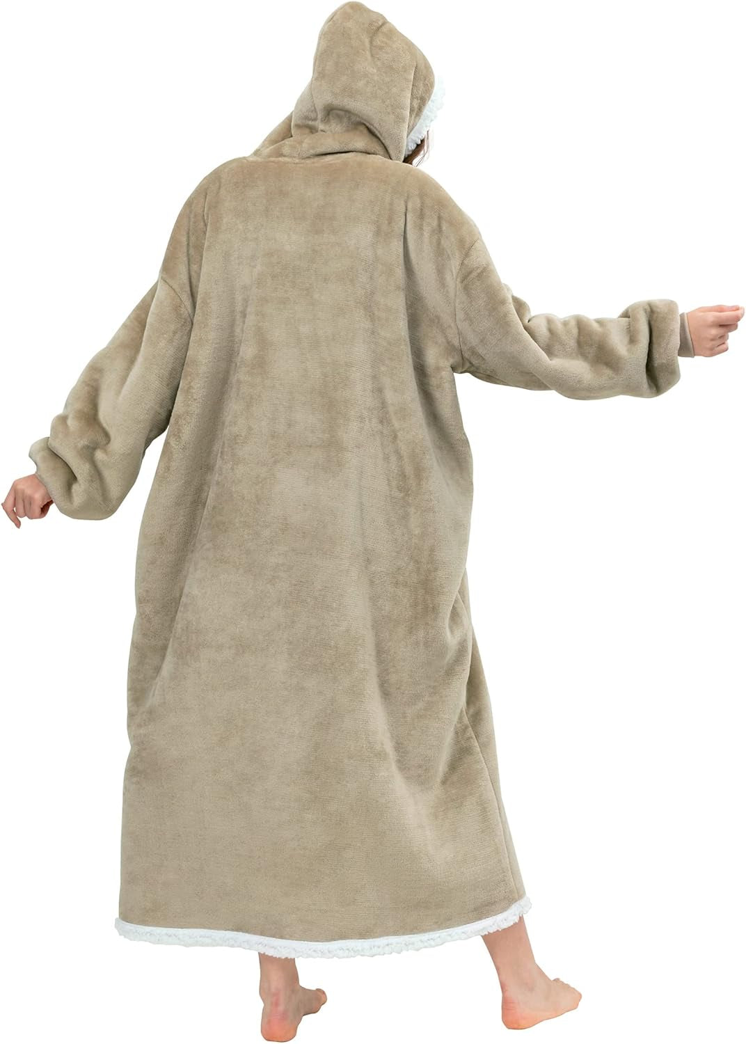 Blanket Hoodie Wearable Blanket, Super Soft Warm Oversized Blanket Sweatshirt Flannel Sherpa Blanket