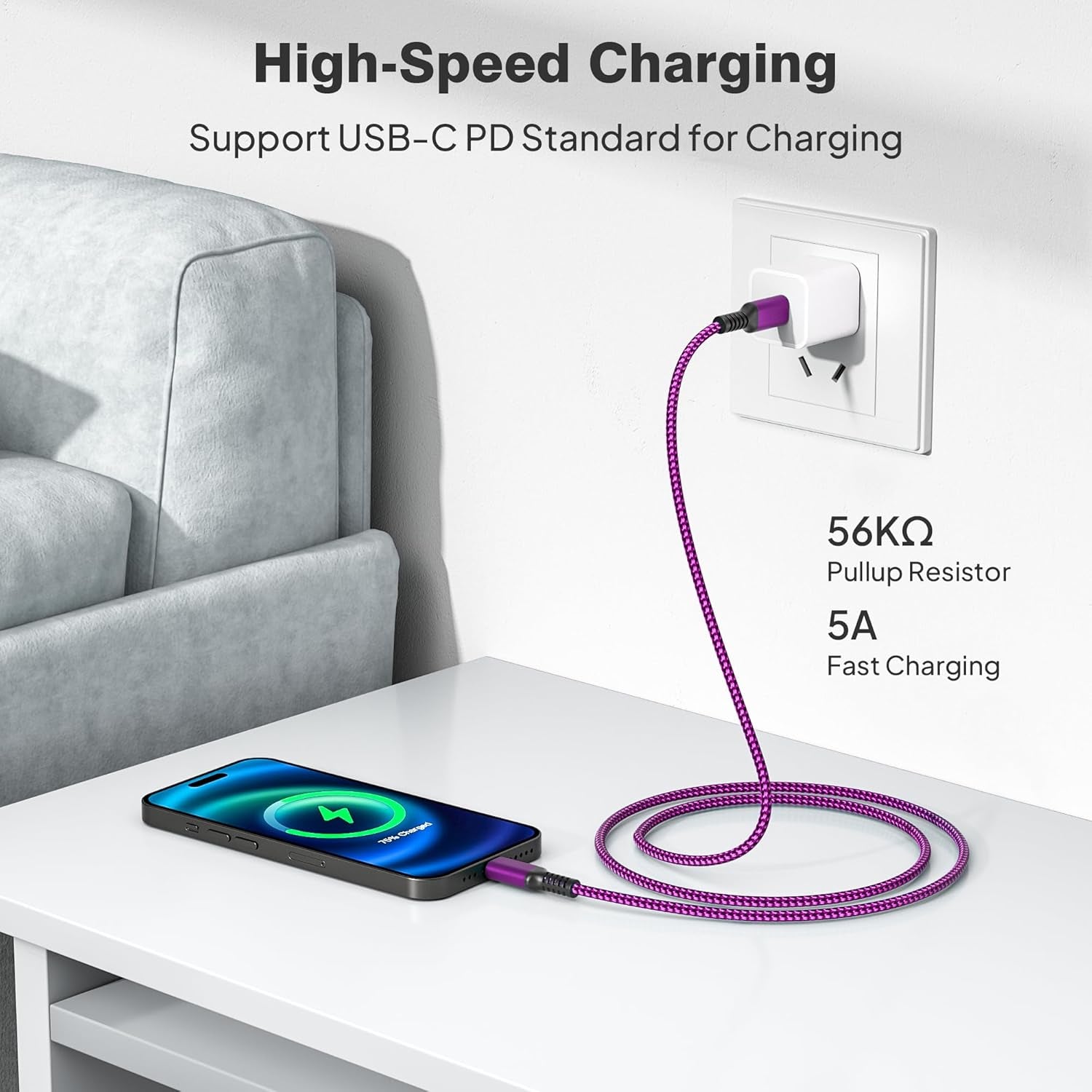 Iphone Air Charging Cord 3.3/6.6/10FT 3Pack,Usb C to Type C,100W Fast Charger USBC Car Carplay Cable for Apple 17 16 16E 15 Pro Max,Airpods 3,Ipad Air 4 5,Mini 6,Samsung Galaxy Tab S10 S25