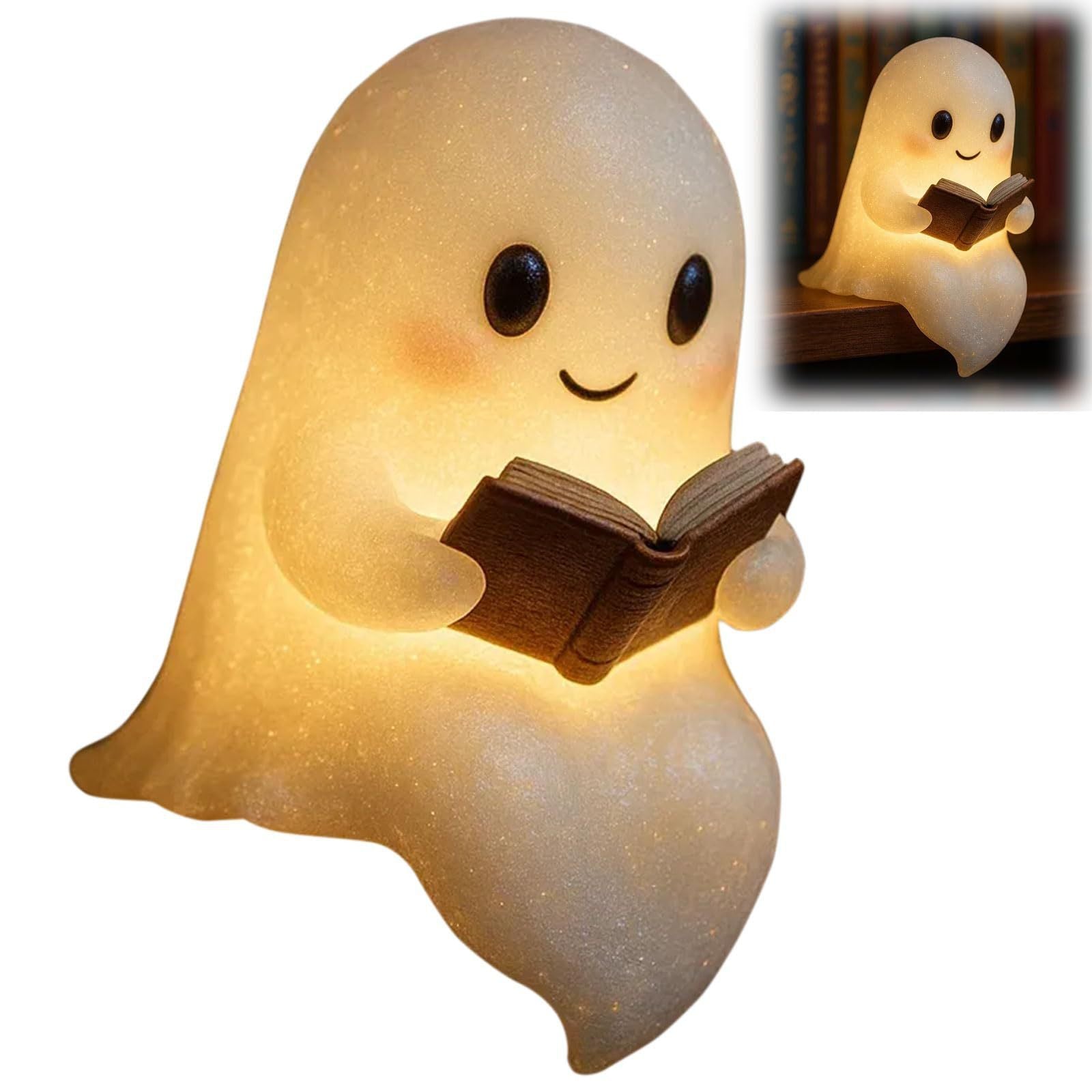 Cute LED Ghost Night Light – Adorable Bedside Lamp & Halloween Decor | Soft Warm Glow for Kids & Adults