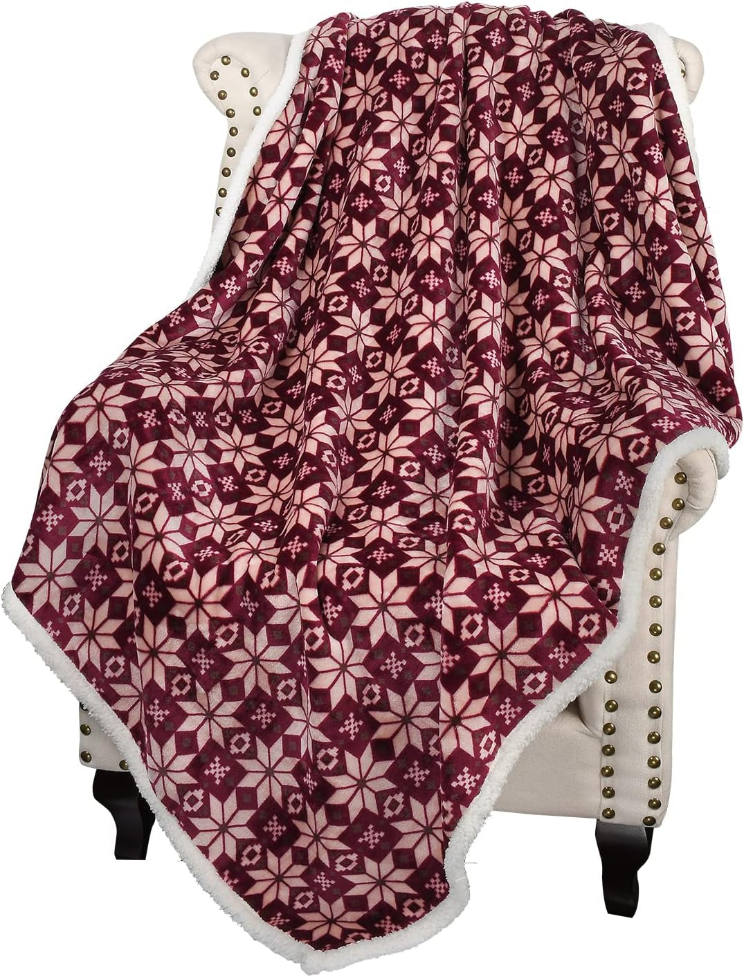 Sherpa Fleece Throw Blanket, Super Soft Mink Plush Couch Blanket, TV Bed Fuzzy Blanket, Fluffy Comfy Warm Heavy Throws, Comfort Caring Gift, 50X60 Inches