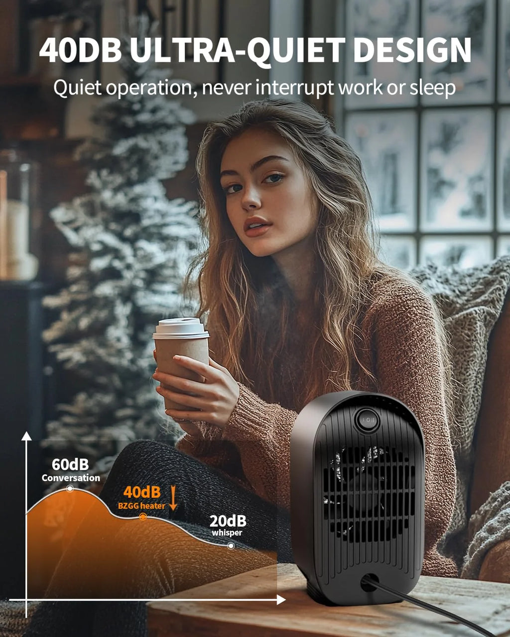 Space Heater, Small Portable Electric Heaters 1500W/800W, 2S Fast Heating, Tip-Over and Overheat Protection, Mini PTC Ceramic Room Desk Heater for Office Bedroom Indoor Use